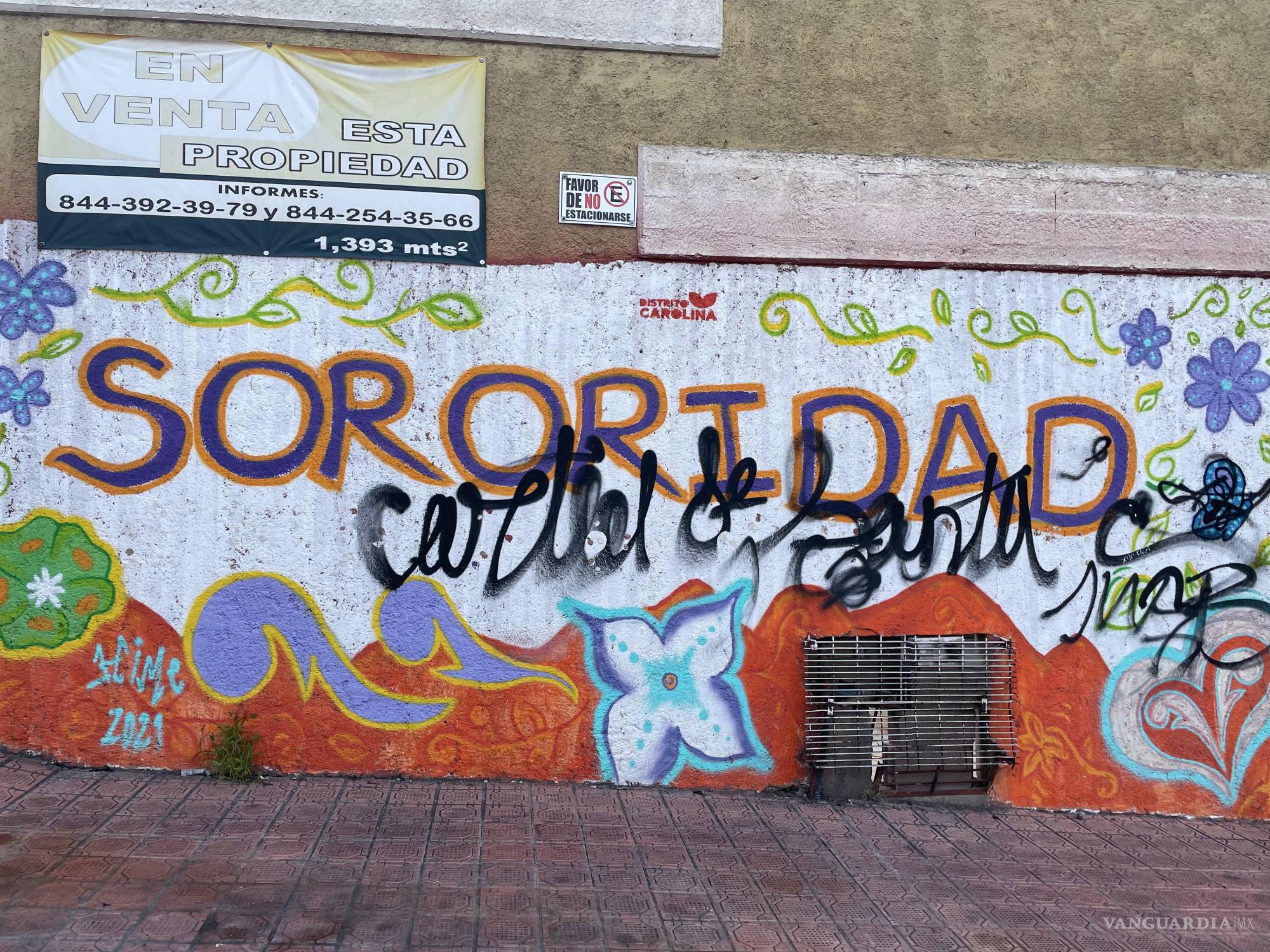$!SORORIDAD. Feminem, Distrito Carolina. 2021. Categoría: Feminismo. Calle Manuel Acuña.