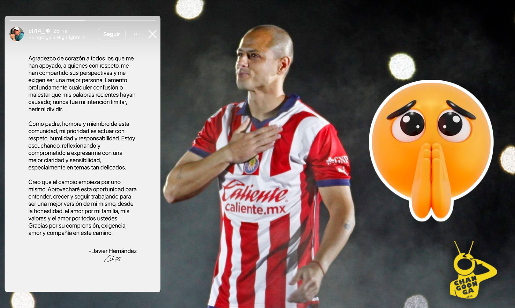 "Chicharito" Lamenta Confusión Por Sus Declaraciones: "Nunca Fue Mi Intención Limitar, Herir, Ni Dividir" - Changoonga.com