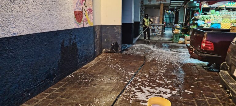 Con Todo Y Detergentes Arrancagrasa, Ayto Realiza Limpieza Profunda En El Mercado De San Juan - Changoonga.com