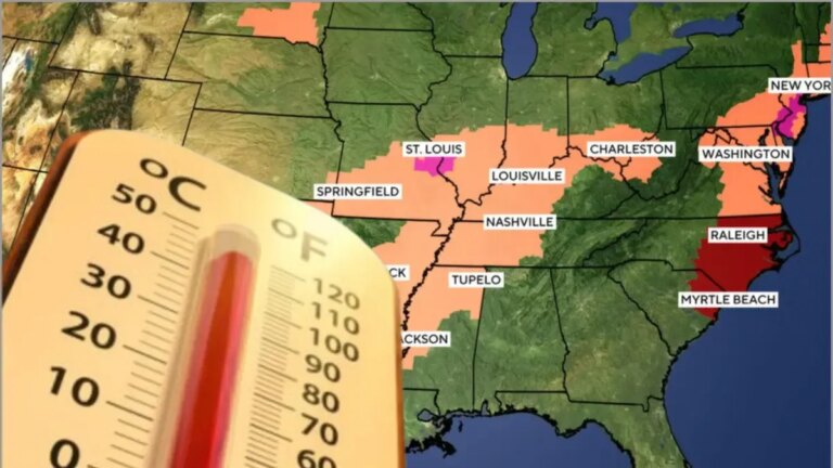 El mapa que muestra las zonas de Estados Unidos con advertencias por calor extremo para este fin de semana
