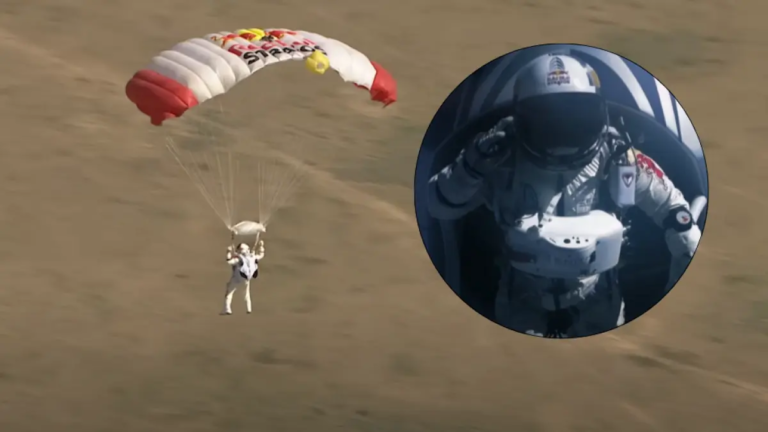 El último video del vuelo en el que falleció el paracaidista Felix Baumgartner, conocido por romper la barrera del sonido en caída libre
