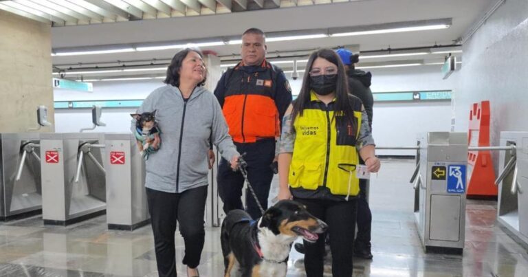 Metro capacita a policías sobre ingreso con perros de asistencia