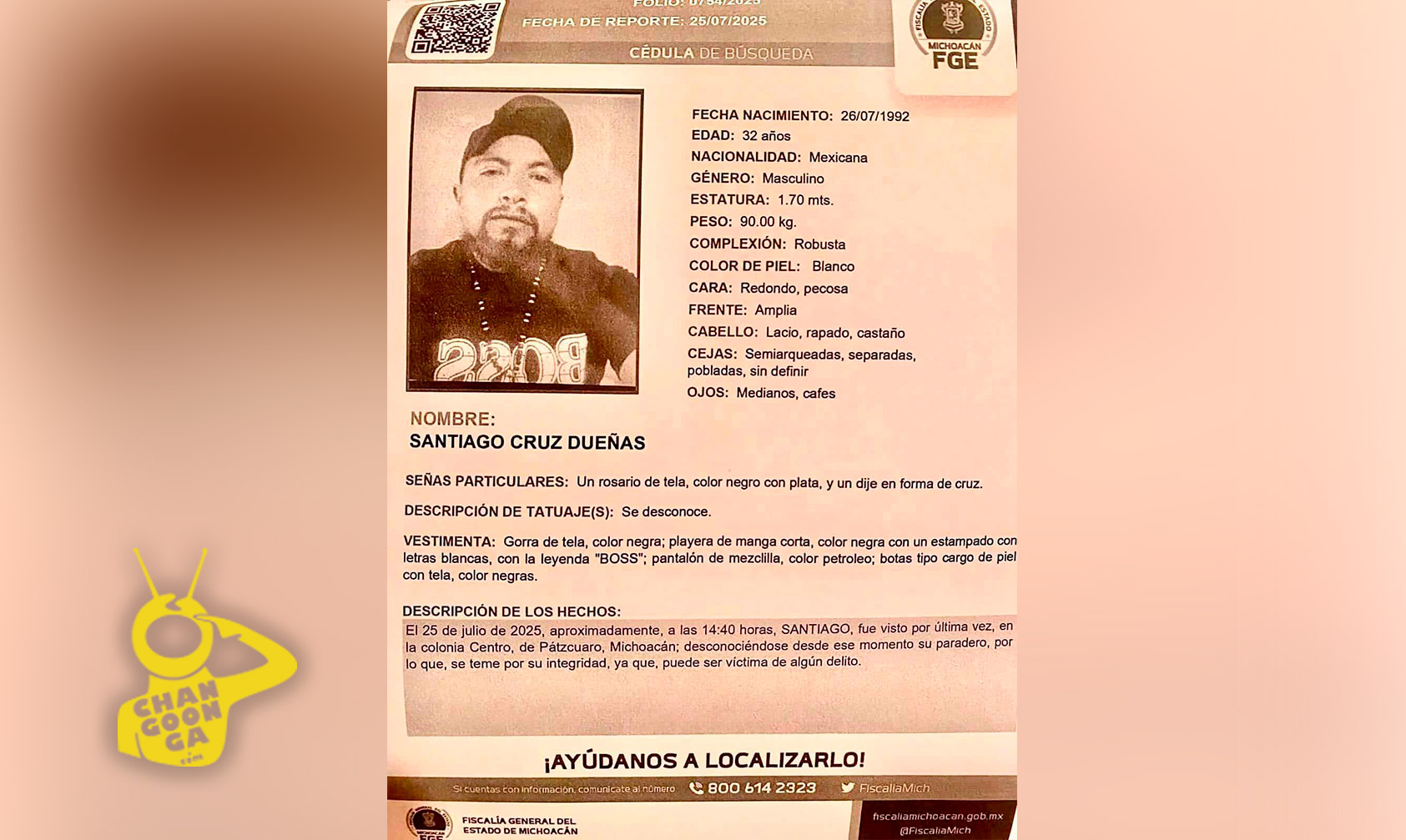 #Pátzcuaro Pobladores Bloquean Carretera; Piden Aparición De Santiago Cruz Dueñas - Changoonga.com