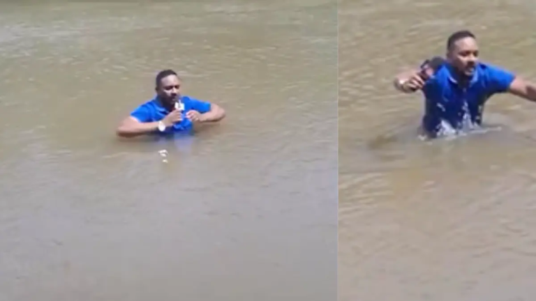 Periodista hacía reporte en vivo desde río por desaparición de niña cuando pisó su cuerpo: 'Sentí algo en el fondo del agua'