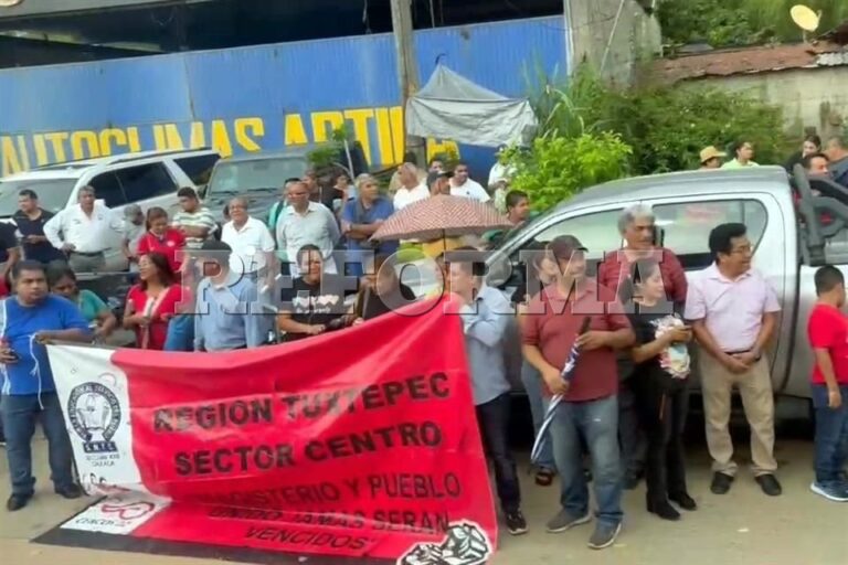 Protesta CNTE en mitin de CSP en Oaxaca