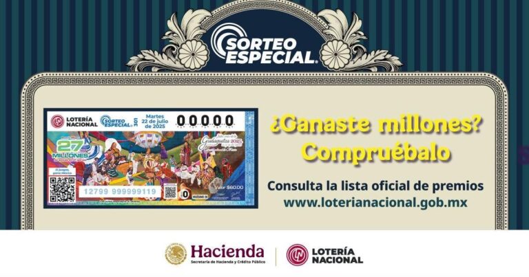 Resultados del Sorteo Especial 301 del 22 de julio de 2025