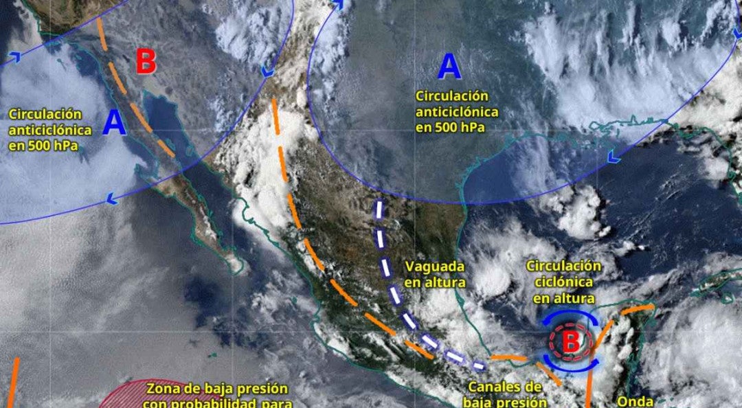 Seguirán lluvias por monzón y canales de baja presión