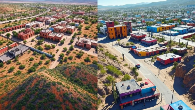Así se vería la zona fronteriza de Estados Unidos si todavía perteneciera a México, según la IA
