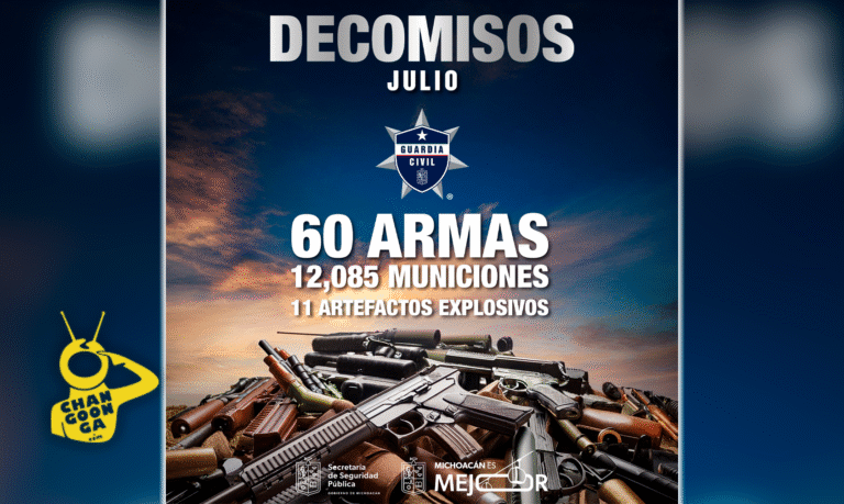 #Michoacán En Julio SSP Aseguró 60 Armas De Fuego Y 11 Explosivos En Operativos - Changoonga.com