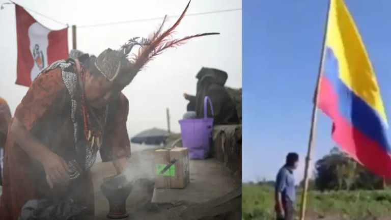 Tras aparición de la bandera de Colombia en la isla Santa Rosa de Loreto, chamanes en Perú hacen rituales por la hermandad