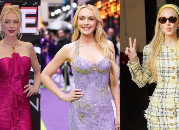 ¡Toda una estrella! Impacta Lindsay Lohan con sus looks en la gira de prensa de ‘Otro Viernes de Locos’